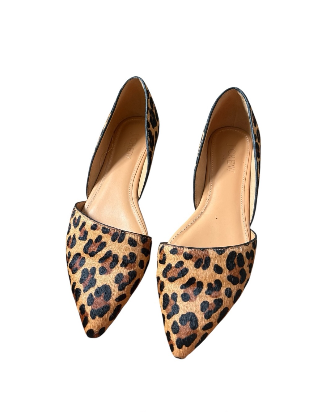J.Crew Zoe Leopard Calf Hair d’Orsay Flats Pointed Toe Size 6.5 F5317